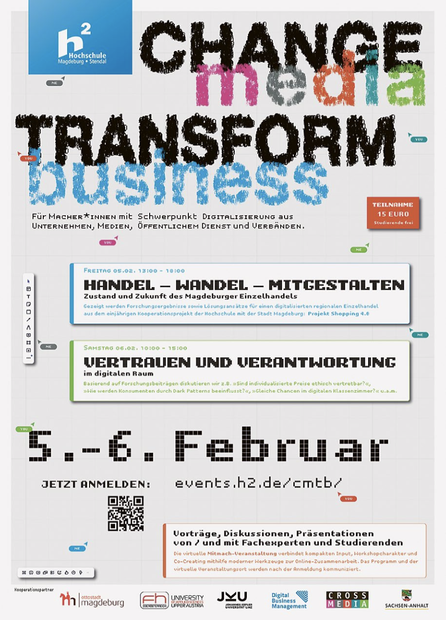 Poster mit Infos zum Inhalt der Veranstaltung (Handel – Wandel – Mitgestalten)